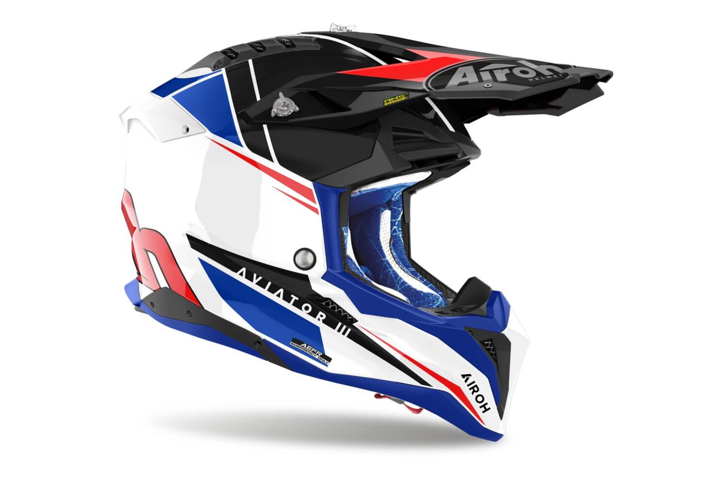 AVIATOR 3.0 PUSH, AIROH (červená/modrá) 2023