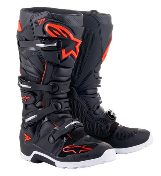 boty TECH 7 ENDURO DRYSTAR (černá/červená fluo/bílá)