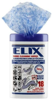 ELIX - vlhčené utěrky (20x15 cm) na čištění rukou, balení 18 ks